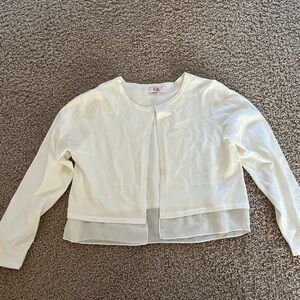 Girls XL white cardigan